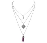 YUZNA 1 Pièces Étoile Lune Clavicule Chaîne Collier Bijoux Chaînes Femmes Hommes Collier Argent Sterling Femmes Filles Collier Cadeau