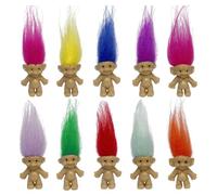 YUZNA 10 pièces Mini-poupées Trolls, Vintage en PVC, Porte-Bonheur, Figures d'action, Glückspuppe, Charmante Collection de Petits Gars Mignons, Partygeschenke Artisanat Schulprojekt (3 cm)