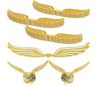 YUZNA 100 pièces Doré Ornements d'ailes Ornements d'anniversaire Paillettes magiciennes, Anniversaire de Cuisson Ornement de Muffins,pour fêtes à thème Magiques de Mariage