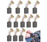 YUZNA 12 PCS Balais Charbon Moteur Electrique Universel pour Outils à Percussion,100# 5x8x15mm,Scies Circulaires, Meuleuses d'Angle - Remplacement de Brosses de Carbone pour une Performance Optimale