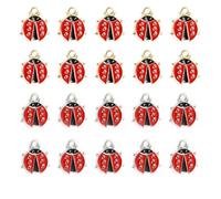 YUZNA 20 pièces Breloques Coccinelle,Insecte Charme,Émail Chanceux,Coléoptères Animaux,en Vrac pour la Fabrication de Bijoux,Charms Boucles d'Oreilles,Inspiré par les Coccinelles Vivantes