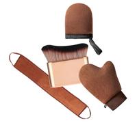 YUZNA 3 en 1 Set Applicateur Autobronzant - Gant Autobronzant, Brosse pour Visage et Corps, et Applicateur pour le Dos