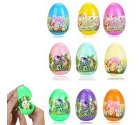 YUZNA 9 œufs en Plastique imprimés pour la Chasse aux œufs de Pâques, Les Garnitures de paniers de Pâques, Les décors et Les décorations, Les Prix pour Les fêtes d'école.