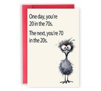 YUZNA Carte Anniversaire 70 Ans,1 Pièce,Emballage Cadeau Argent,Drôle et Original,Manipulation Douce,Idée Cadeau Homme,Femme,Couple,Humour,Enveloppe Et Sceau De Cire Inclus,Retour En 1955