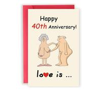 YUZNA Carte pour 40e Anniversaire de Mariage,Message d’Amour,Idée Cadeau Homme,Femme,Couple,Original,Humour Fête,Carte 40 Ans,Cadeau 40 Ans Femme et Homme,Enveloppe et Sceau de Cire Inclus