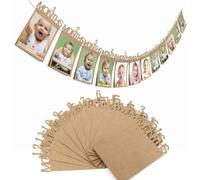 YUZNA Guirlande Photo 1er Anniversaire,Bannière 1 an,Murale Suspendue,Banderole Joyeux Anniversaire,1 an,Guirlande Première Anniversaire pour Bébé 0-12 Mois,Fille et Garçon (Brun)