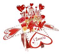 YUZNA Happy Valentine - Cartes de Saint-Valentin pop-up, carte aimée 3D (texte Happy Valentines)
