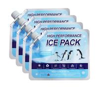 YUZNA Pain de Glace, Lot de 4, Haute Performance, Durée de Refroidissement Extra Longue : 24h à 72h, Bloc Réutilisable Sac Isotherme, Boîte à Lunch, pour Glacière (19 x 16 cm, 350 ML)