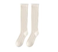 YUZNA Paire de Chaussettes Dirndl Femme Hautes Blanches en Crochet - Accessoires Traditionnels pour Oktoberfest