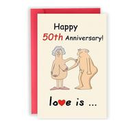 YUZNA Pop Up,1 pièce,Carte de Félicitations pour 50e Anniversaire de Mariage,Noces d'Or,Pliable,Cadeau Anniversaire Femme,Saint Valentin & Romantique,Épouse,Mari,Lui,Couple