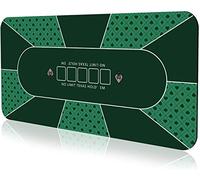 YUZPKRSI Tapis de Poker 180 x 90 cm, Professionnelle Texas Holdem Tapis de Poker pour 10 Joueurs, Pliable Table de Poker Portable Tapis de Cartes pour Jeux de Poker