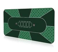 YUZPKRSI Tapis de poker 240 x 120 cm, 10 joueurs Texas Hold'em en caoutchouc pour tables, table de poker pliable et portable avec sac de transport pour jeux de poker, blackjack (vert, 240 x 120 cm)