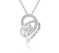 YV-cozx Collier fantaisie avec deux cœurs entrelacés et roses rouges pour anniversaire, fête des mères, Medium, Cuivre, Zircone cubique