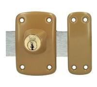 YALE - YV10DE-45/SC - Verrou cylindre double 5 goupilles diametre 23 mm - longueur 45 mm - 3 clés - marron doré