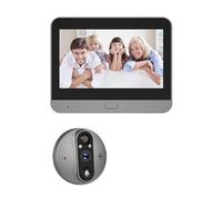 YVAAASIYC Caméra Judas vidéo Intelligente 4.3 Pouces, Sonnette de Porte 1080P, WiFi, caméra oculaire sans Fil for la Maison, détection Mouvement PIR