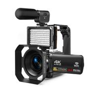 YVAAASIYC Caméra vidéo 4K Ultra HD 30MP WiFi DV Caméscope Caméra vidéo numérique Écran Tactile Rotatif à 270 degrés Zoom numérique 16X(Handheld stabilizer)