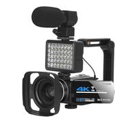 YVAAASIYC Caméra vidéo numérique 4K, Zoom numérique 18x, 56 MP, 2 en 1, Photo, Voyage, vidéo, vlogging, écran Rotatif 3 Pouces, caméra HD, caméra DV(AF2-hod-lig-mic-st)