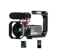 YVAAASIYC Caméscope AX10 4K Professionnel 30 MP 60 FPS Zoom numérique 30X Vlog Vision Nocturne Infrarouge Prise de Vue vidéo Wi-FI