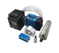 YVAAASIYC Kit de Moteur de Broche refroidi par Eau 1,2 KW 220 V 62 mm de diamètre 60000 TR/Min 4 roulements ER11 Broche à Pierre à Pince Broche à Bois(Spindle 60000Rpm)