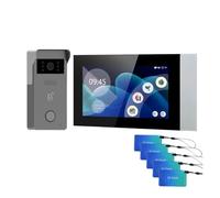 YVAAASIYC Kit d'interphone vidéo analogique 720P, 2 Fils, 7 Pouces, écran Tactile Couleur, Sonnette WiFi for système de contrôle d'accès RFID(AHD R36W 1v1)