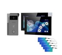 YVAAASIYC Kit d'interphone vidéo analogique 720P, 2 Fils, 7 Pouces, écran Tactile Couleur, Sonnette WiFi for système de contrôle d'accès RFID(AHD R36M 1v2)
