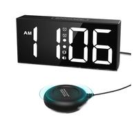 YVAAASIYC Réveil 7,5 Pouces Grand écran LED Horloge réveil Puissant avec vibreur de lit for Gros dormeurs malentendants