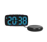 YVAAASIYC Réveil numérique LED, Affichage de la température et Date, luminosité réglable, vibreur 12/24 h, Horloge électronique for Gros dormeurs(BBL)