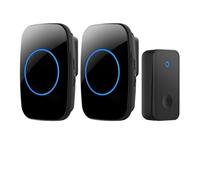 YVAAASIYC Sonnette de Porte sans Fil étanche Auto-alimentée, Kit Carillon for Maison Intelligente, Batterie, récepteur électrique à 1 ou 2 Boutons(1Button 2Receiver)