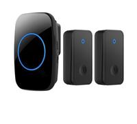 YVAAASIYC Sonnette de Porte sans Fil étanche Auto-alimentée, Kit Carillon for Maison Intelligente, Batterie, récepteur électrique à 1 ou 2 Boutons(2Button 1Receiver)