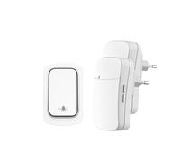 YVAAASIYC Sonnette sans Fil, Aucune Batterie requise, étanche, Auto-alimentée, Ensembles de sonnettes Porte, Carillon à Anneau cinétique for l'extérieur et la Maison(1Button 2Receiver-W)