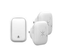 YVAAASIYC Sonnette sans Fil for l'extérieur, Ensemble de carillons étanches, Auto-alimentés, 38 chansons Bienvenue, contrôle à très Longue Distance, Sonnette Porte(1button 2receiver-W)