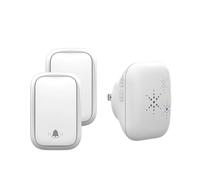 YVAAASIYC Sonnette sans Fil for l'extérieur, Ensemble de carillons étanches, Auto-alimentés, 38 chansons Bienvenue, contrôle à très Longue Distance, Sonnette Porte(2button 1receiver-W)