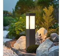YVAMNAD Balise Solaire De Jardin Avec Boîtier Noir Borne Lumineuse Moderne À LED Solaire Pour Allée Lampadaire De Jardin Extérieur Étanche IP65 En Verre Pour Pelouse Et Cour