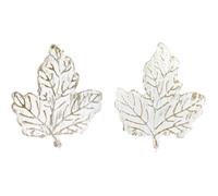 YVAN MOINS CHER Lot De 2 Pinces À Rideaux en Métal Décor Feuille Blanc-OR Embrasse Fenêtres-Baie- Petit Modèle.Pince attache