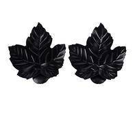 YVAN MOINS CHER Lot De 2 Pinces À Rideaux en Métal Décor Feuille Servant D'embrasse pour La Décoration De Vos Fenêtres Ou Baie- Grand Modèle Cette Pince Servira d'attache pour Votre Voilage - Noir