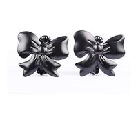 YVAN MOINS CHER Lot De 2 Pinces À Rideaux en Métal Décor Nœud Servant D'embrasse pour La Décoration De Vos Fenêtres Ou Baie- Petit Modèle Cette Pince Servira d'attache pour Votre Voilage- Noir