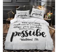 YVASPQRTW Citation Manuscrite 3D Imprimé Housse de Couette Microfibre inaltérable Calligraphie inspirante Drap de Couette 2 taies Anti-Decoloration Filles Enfants Single（140x200cm）