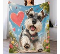 YVASPQRTW Dog Heart Plaid Impression 3D Microfibre Doux Salon