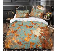 YVASPQRTW essaim de Papillons 3D Imprimé Drap de Couette 3 pièces Microfibre éclair caché Photographie de Nature Housse de Couette 2 taies Lavable Machine garçons Enfants King（220x240cm）