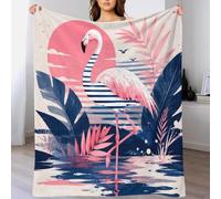 YVASPQRTW Flamingo Leaf Plaid Microfibre Impression 3D Doux Salon