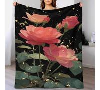 YVASPQRTW Impression Numérique Art Nature Couverture Flanelle, Vision de Fleurs du Jardin Plaid Doux Et Moelleux Déco Canapé, 50x60inch(127x152cm)
