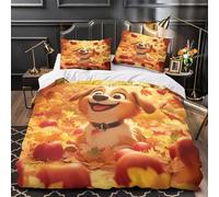YVASPQRTW Joie automnale des Chiots 3D Imprimé Drap de Couette 3 pièces Microfibre hypoallergénique Dessin animé Housse de Couette 2 taies Entretien Facile Adultes Famille King（220x240cm）