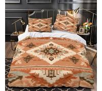 YVASPQRTW Motif du sud-Ouest 3D Imprimé Housse de Couette Microfibre léger Motifs inspirés des Amérindiens Drap de Couette 2 taies Anti-Tache Filles Enfants Double（200x200cm）