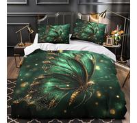 YVASPQRTW Papillon Magique 3D Imprimé Drap de Couette Microfibre Anti-Decoloration Conception Fantastique Housse de Couette 2 taies hypoallergénique déco Chambre Enfant Double（200x200cm）