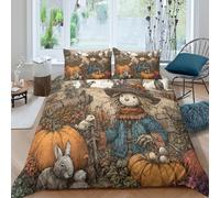 YVASPQRTW Parure De Lit 3D Ferme récolte Trendy pour Enfants Country Style Microfibre Douce Et Confortable avec Housse De Couette Et Taie King（220x240cm）