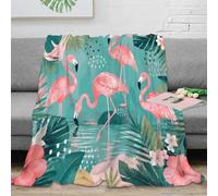 YVASPQRTW Plaid Flamingo Flower Impression 3D Microfibre Doux Salon