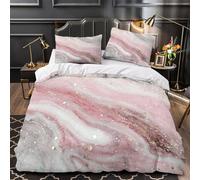 YVASPQRTW Tourbillons Roses 3D Imprimé Housse de Couette 3 pièces Microfibre éclair caché Design Abstrait Glamour Drap de Couette 2 taies Entretien Facile Famille invités Double（200x200cm）