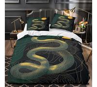 YVASPQRTW Travail du Serpent 3D Imprimé Housse de Couette 3 pièces Microfibre inaltérable Illustration Mythique Drap de Couette 2 taies Anti-Decoloration Adultes Famille Double（200x200cm）