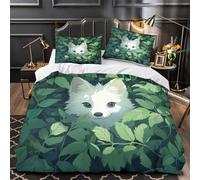 YVASPQRTW Un Mignon Petit Renard Qui Jette Un Coup d'œil 3D Imprimé Housse de Couette Microfibre Anti-Decoloration Drap de Couette 2 taies Respirant déco Chambre Adulte Super King（260x220cm）