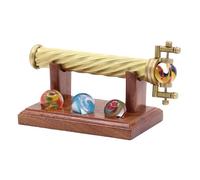 YVCrafts Marblescope Kaléidoscope en laiton avec billes en verre interchangeables, comprend un présentoir en bois dur - Un cadeau attentionné pour les collectionneurs exigeants